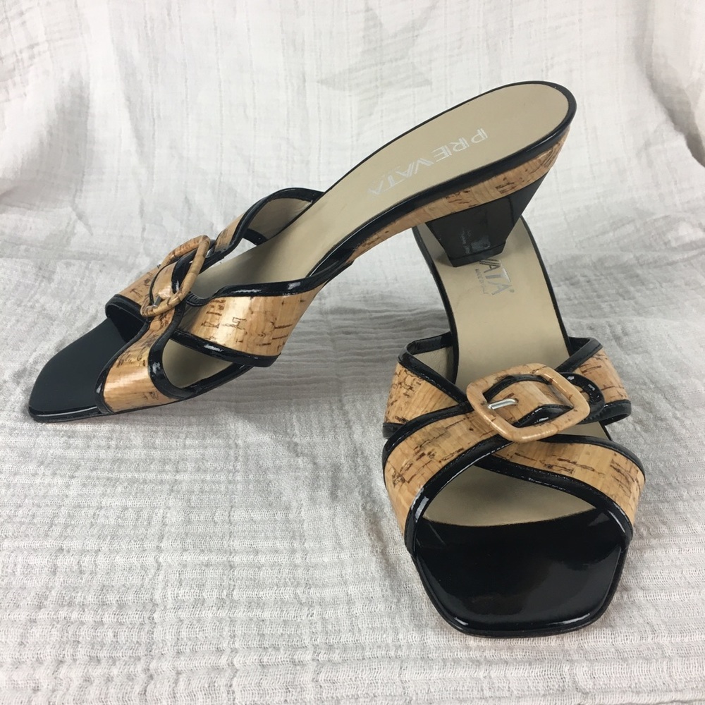 🎉2x host picks 🎉 Made in Italy cork, leather heeled sandals